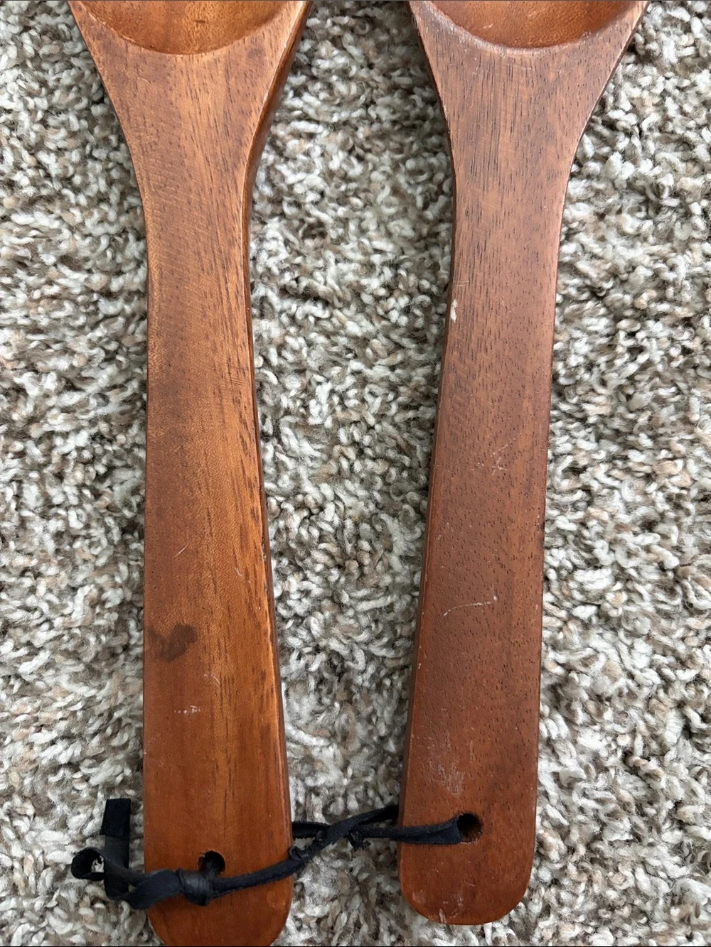 Crate & Barrel Wooden Salad Servers Set